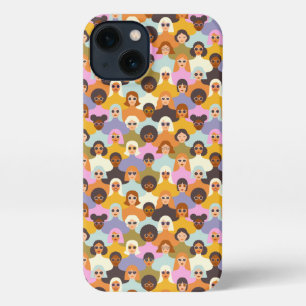 Etui iPhone 13 Femmes rétrogrades du Motif mondial