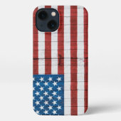 Etui iPhone 13 Fermes | American Flag Barn Mural (Verso)