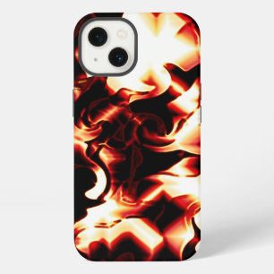Etui iPhone 13 Feu sculpté sur fond sombre