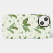 Etui iPhone 13 Feuille de bananier avec triangles (Verso Horizontal)