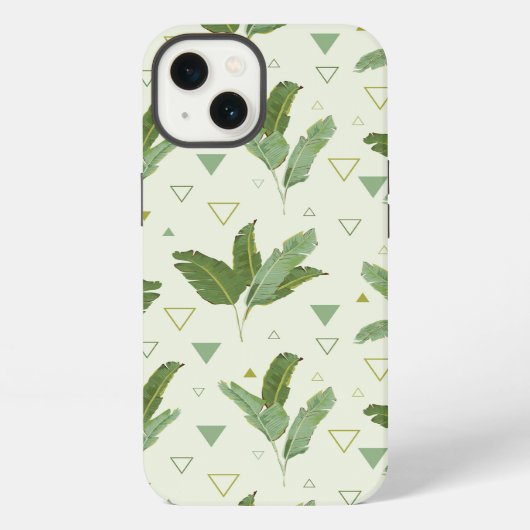 Etui iPhone 13 Feuille de bananier avec triangles (Verso)