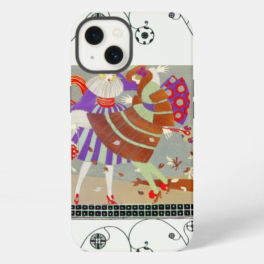 ETUI iPhone 13 FEUILLES D'AUTOMNE DANS LE VENT / CONCEPTION DE CO (Verso)