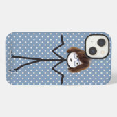 Etui iPhone 13 Fille Bâton Avec Baskets sur Points (Verso Horizontal)