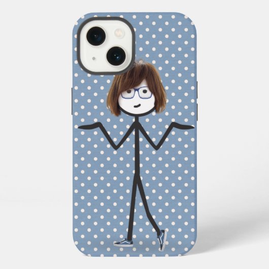 Etui iPhone 13 Fille Bâton Avec Baskets sur Points (Verso)