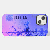 Etui iPhone 13 Fir Tree & Snowflakes & Your Name (Verso Horizontal)