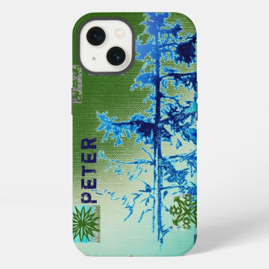 Etui iPhone 13 Fir Tree & Snowflakes & Your Name Case-Mate iPhone (Verso)