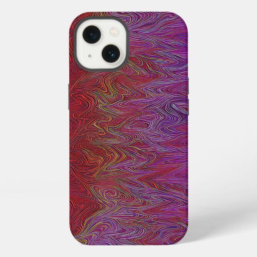 Etui iPhone 13 "Firestorme neurale" Abstraite" Rouge violet (Verso)