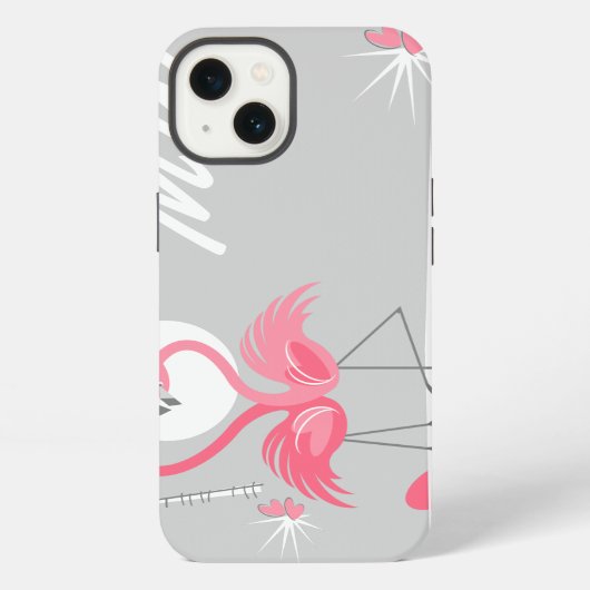 Etui iPhone 13 Flamingo Love Side Monogram IPad Mini horizontal (Verso)