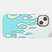 Etui iPhone 13 Flamme bleu clair (Verso Horizontal)