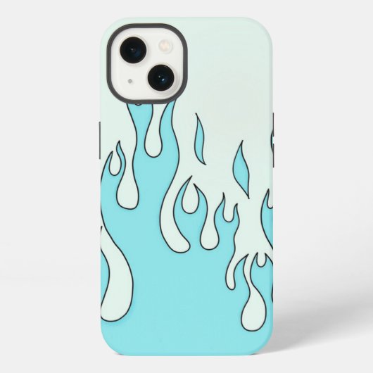 Etui iPhone 13 Flamme bleu clair (Verso)