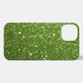 Etui iPhone 13 Flamme de parties scintillant vert clair (Verso Horizontal)