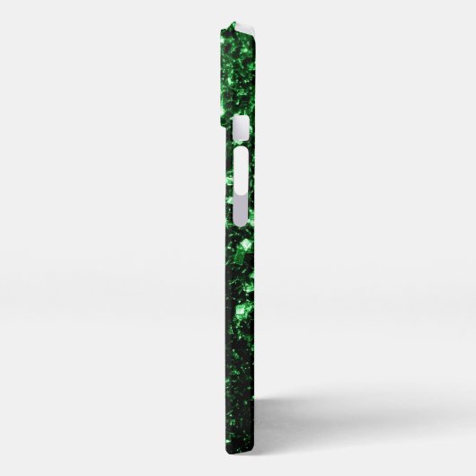 Etui iPhone 13 Flamme de parties scintillant vert foncé (Côté gauche)