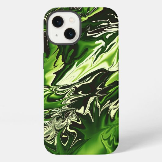 Etui iPhone 13 Flammes vertes (Verso)
