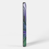 Etui iPhone 13 Fleur Abstraite Moderne Art Fractal Vert Violet (Côté droit)