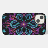 Etui iPhone 13 Fleur abstraite vibrante (Verso Horizontal)