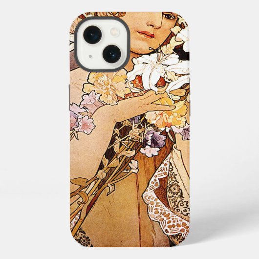 Etui iPhone 13 Fleur Alphonse Mucha (Verso)