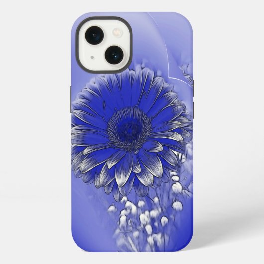 Etui iPhone 13 Fleur bleue (Verso)