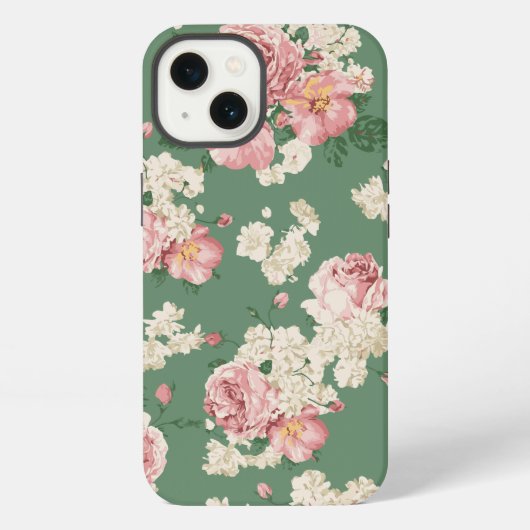Etui iPhone 13 Fleur Classique Vintage (Verso)