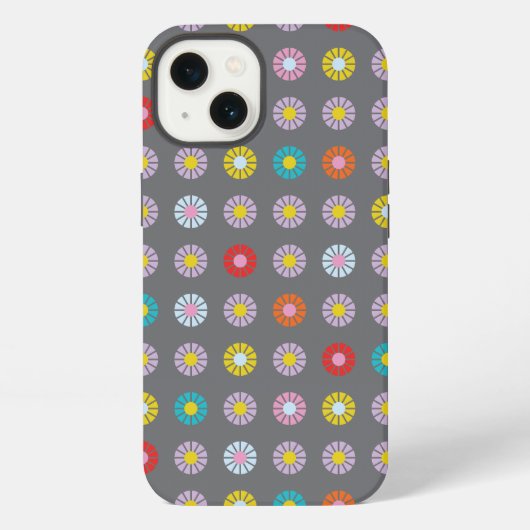 Etui iPhone 13 Fleur Colorée Rétro (Verso)