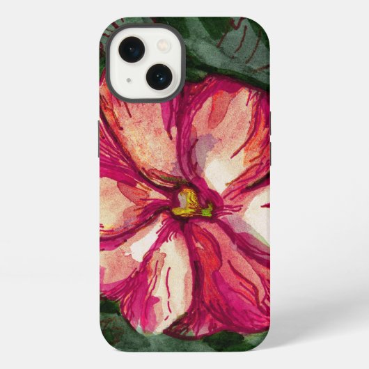 Etui iPhone 13 Fleur de baume rose art (Verso)