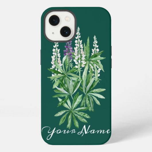 Etui iPhone 13 Fleur de lupin (Verso)