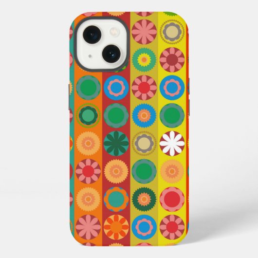 Etui iPhone 13 Fleur de pouvoir en rangées (Verso)