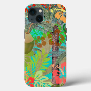 Etui iPhone 13 Fleur d'Hawaï Hula Graphique Floral Vintage