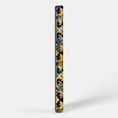 Etui iPhone 13 Fleur dorée sur fond noir (Côté droit)