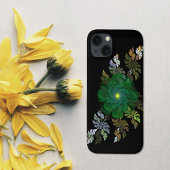 Etui iPhone 13 Fleur fractale verte