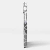 Etui iPhone 13 Fleurs Abstraites Gris noir blanc (Côté gauche)