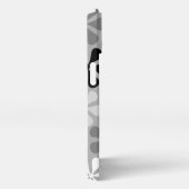 Etui iPhone 13 Fleurs Abstraites Gris noir blanc (Côté droit)