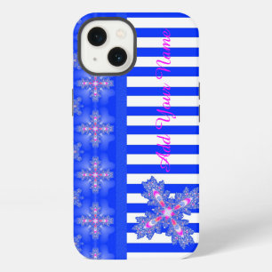 Etui iPhone 13 Fleurs Artdeco de style rétro, ajoutez votre nom