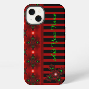 Etui iPhone 13 Fleurs Artdeco de style rétro, ajoutez votre nom