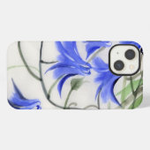 Etui iPhone 13 Fleurs Bleues (Verso Horizontal)