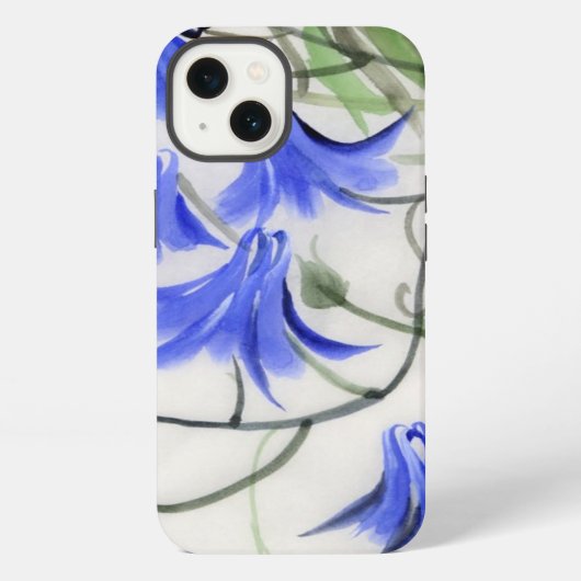 Etui iPhone 13 Fleurs Bleues (Verso)