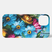 Etui iPhone 13 Fleurs colorées (Verso Horizontal)