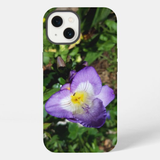 Etui iPhone 13 Fleurs de Freesia Violettes (Verso)