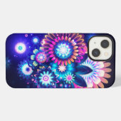 Etui iPhone 13 Fleurs de néon (Verso Horizontal)