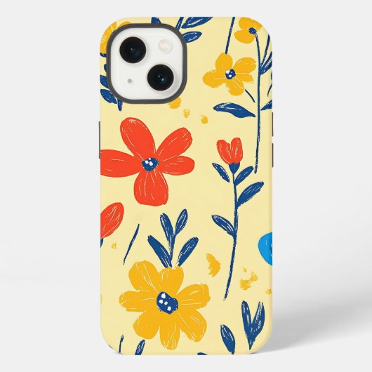Etui iPhone 13 Fleurs de rayonne et papillon (Verso)