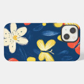 Etui iPhone 13 Fleurs de rayonne et papillon (Verso Horizontal)