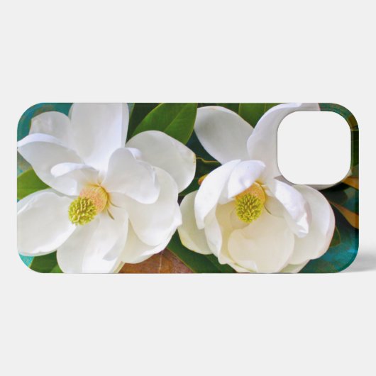 Etui iPhone 13 Fleurs | Fleur Magnolia (Verso Horizontal)