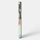 Etui iPhone 13 Fleurs gravées en gras (Côté gauche)