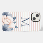 Etui iPhone 13 Fleurs Monogramme Rose (Verso Horizontal)