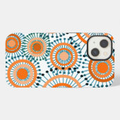 Etui iPhone 13 Fleurs orange (Verso Horizontal)