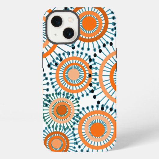 Etui iPhone 13 Fleurs orange (Verso)