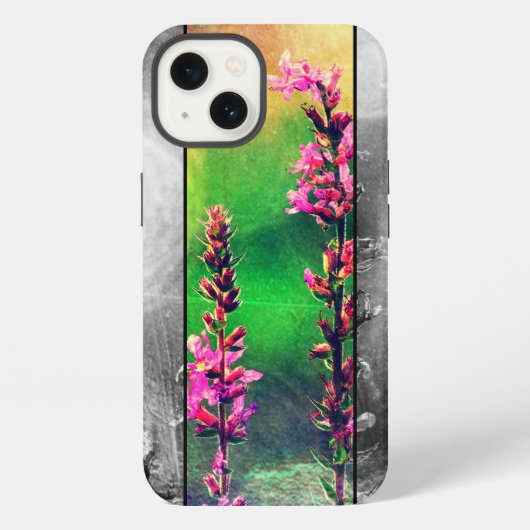 Etui iPhone 13 Fleurs sauvages rayure (Verso)
