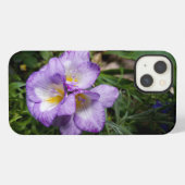 Etui iPhone 13 Fleurs violettes Freesia (Verso Horizontal)