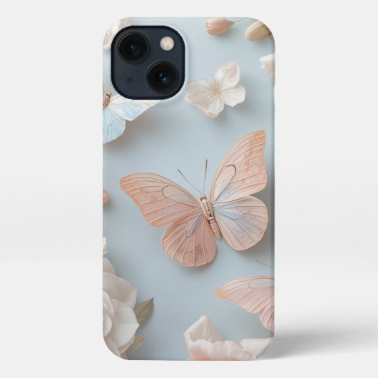 Etui iPhone 13 Floral Pastel Butterflies Phone Cover (Verso)