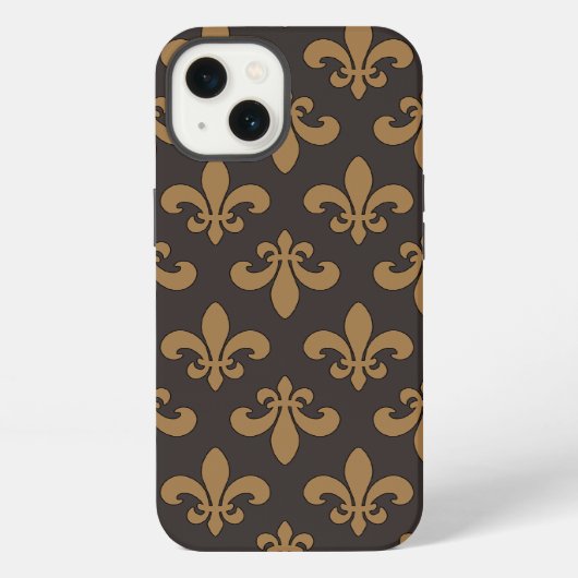 Etui iPhone 13 Fluer Des Lis Chocolat Chaud (Verso)