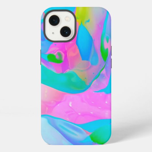 Etui iPhone 13 Fluide Néon Abstrait (Verso)